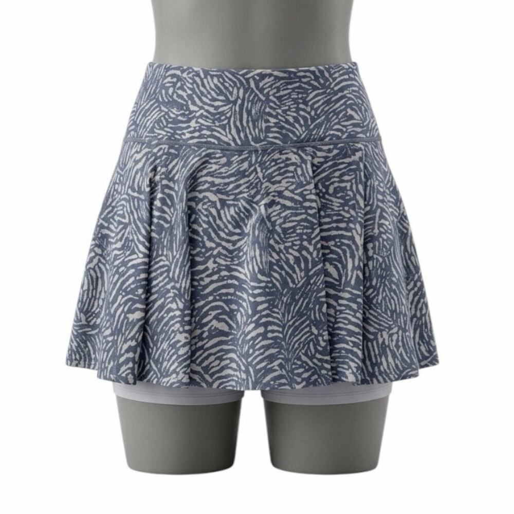 Athleta Ace Printed 13.5” Tennis Skort Blue Gray Zebra Swirl Animal Print 1X